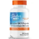 Doctor’s Best digestive enzyme supplement with Betaine HCI, Pepsin & Gentian Bitters for protein digestion