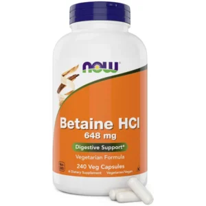 Now Foods Betaine HCl with Pepsin and Protease enzymes to support healthy protein digestion