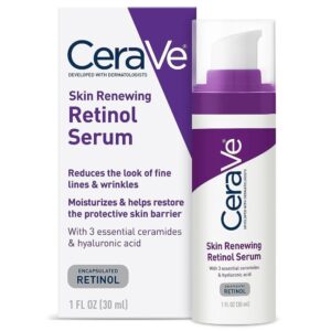 CeraVe Retinol Serum for Wrinkles and Fine Lines – Gentle Skin Brightening, Fragrance Free, 1 oz
