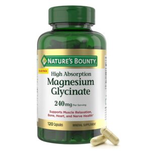 Nature's Bounty Magnesium Glycinate 240mg for muscle, bone & nerve health - 120 count