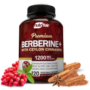 NutriFlair Berberine HCL 1200mg with True Ceylon Cinnamon – 120 Capsules for Immune Support and Healthy Weight Management
