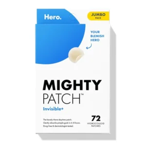 Mighty Patch Invisible+ Acne Pimple Patch – Daytime Hydrocolloid Spot Stickers with Tapered Edges for Zits & Blemishes, Blends Into Skin, 72 Count