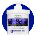 Advanced Clinicals 10% Glycolic and Lactic Acid AHA exfoliating body cream with hyaluronic acid 16 oz
