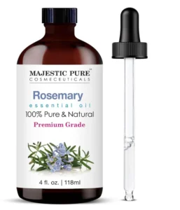 Majestic Pure 100% natural rosemary essential oil bottle with glass dropper