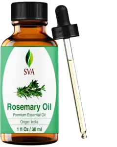 SVA 100% pure rosemary essential oil bottle with dropper