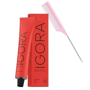 Igora Royal 5-7 permanent light brown copper hair dye cream with Sleekshop pink comb 2025 version