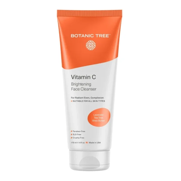 Botanic Tree Vitamin C Face Wash, brightening facial cleanser for all skin types, reduces acne scars