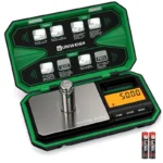 Digital Pocket Scale 200g x 0.01g mini jewelry and coins scale with 50g calibration weight, battery included, green color
