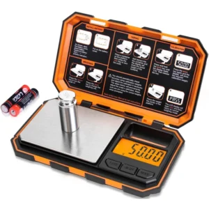 Fuzion Digital Pocket Scale 200g x 0.01g mini scale with LCD display and tare function for food, jewelry, medicine, and coffee