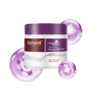 Karseell Purple Hair Mask 100ml Neutralizes Brass & Yellow Tones for Blonde, Silver, Gray Highlighted Hair