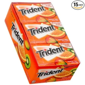 Trident Tropical Twist Gum 15 Packs of 14 Sticks Sugar-Free