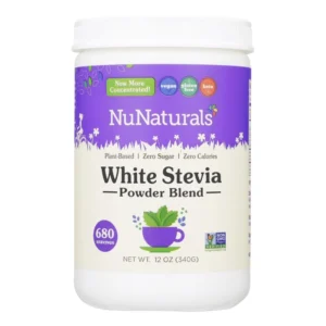 NuNaturals White Stevia Powder Plant-Based Zero Calorie Sweetener – 12oz