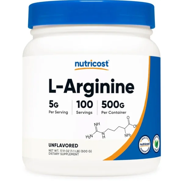 Nutricost L-Arginine Powder Nutricost L-Arginine powder 5000mg supplement 500g