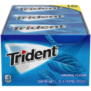 Trident Original Flavor Bubble Gum 15 Count 14 Sticks per Pack