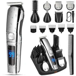 Ufree Beard Trimmer for Men, waterproof cordless grooming kit with electric razor for beard, nose, body, face, and mustache