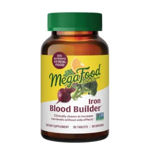 MegaFood Blood Builder Iron Supplement with B12, Folic Acid & Vitamin C for Energy and Iron Support