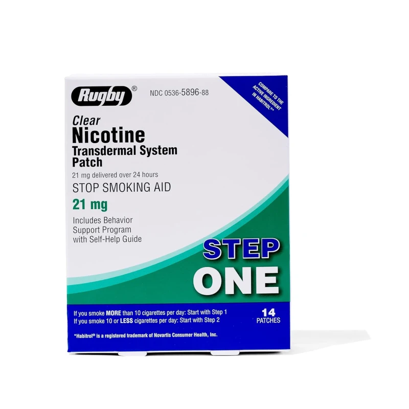 Rugby Clear Nicotine Patches 21mg 14 Count