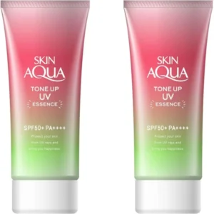 Skin Aqua Sunscreen Tone Up UV Essence Rose Color Set of 2 – SPF50