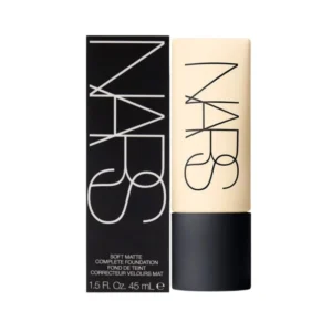 Bottle of NARS Soft Matte Complete Foundation for full coverage and matte finish