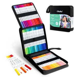 Ohuhu 60 Color Water-Based Markers with Dual Brush and Fine Tips