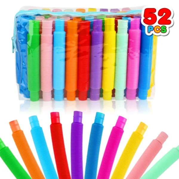 Colorful Pop Tubes Sensory Fidget Toys Multicolor pop tubes sensory fidget toys for kids, classroom prizes and party favors