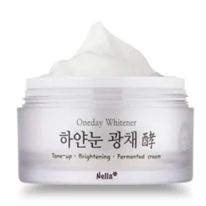 Nella whitening and brightening tone-up cream with fermented natural ingredients in a 50ml container