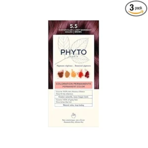 PHYTO Phytocolor permanent hair color in 5.5 Very Light Mahogany Brown with botanical pigments