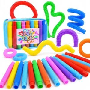 Colorful pop tubes sensory fidget toys for kids, STEM learning, party favors and classroom rewards