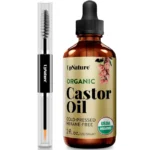 UpNature 2oz castor oil eyelash and eyebrow serum with mascara wand and brow brush applicators
