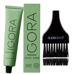 IGORA ZERO AMM ammonia free permanent hair color cream in 4 0 Medium Brown Natural with tint applicator brush